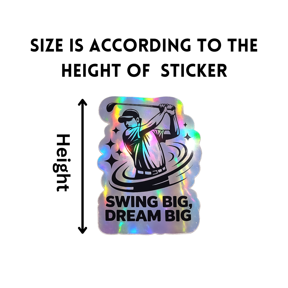 wing Big Dream Big Golf Sticker – Holographic Motivational Golfer Decal for Water Bottles, Laptops & Carts - KWL Creations