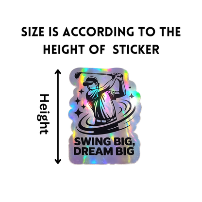 wing Big Dream Big Golf Sticker – Holographic Motivational Golfer Decal for Water Bottles, Laptops & Carts - KWL Creations