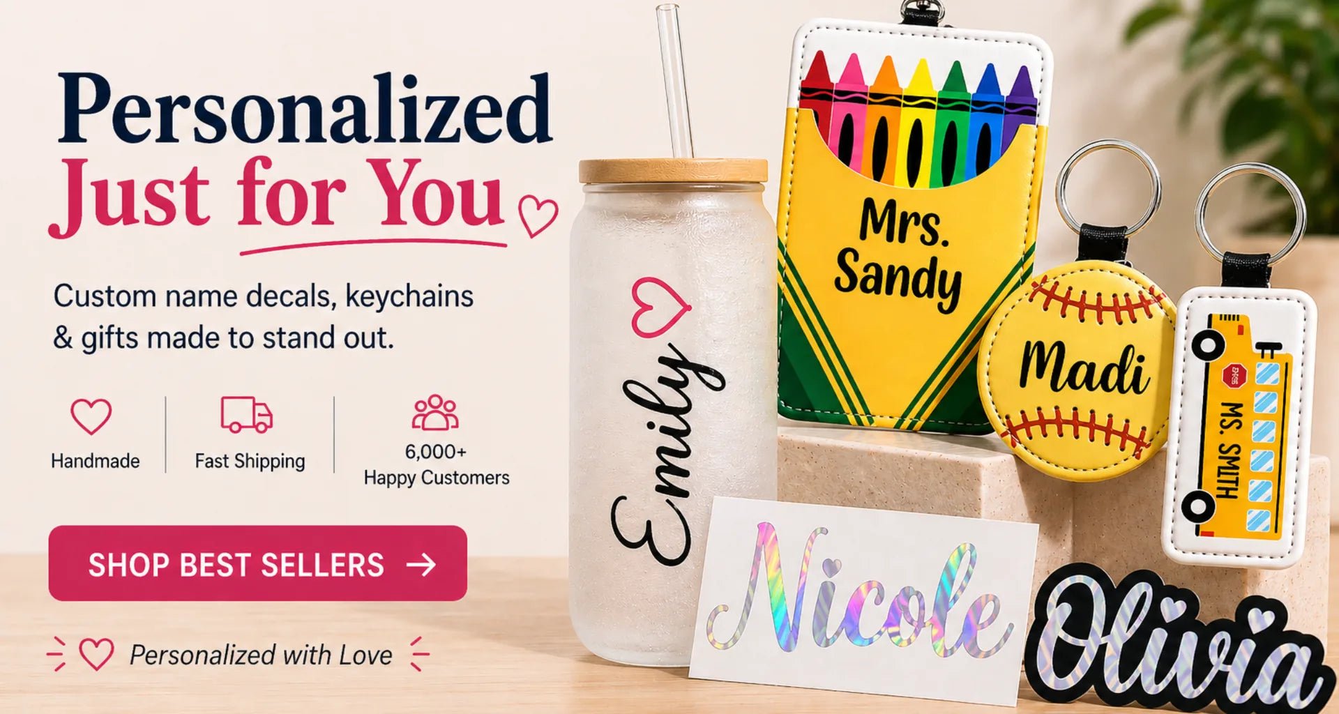 Personalized name decals, custom keychains, sports bag tags, and handmade gifts by KWL Creations